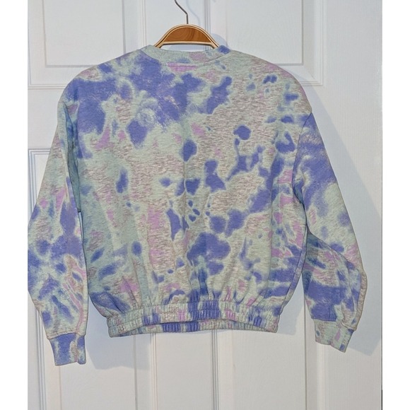 H&M Long Beach‎ Tie Dye Sweatshirt Girls Pullover Crew Neck Pastel Y2K  L 10/12 - Picture 2 of 8